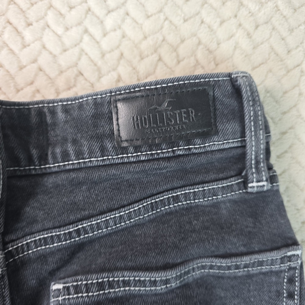 Hollister High Rise Vintage Baggy Cargo Jeans Black Contrast Stitch 1R W25 L31 - Picture 10 of 12